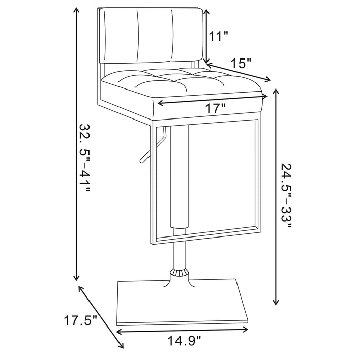 Alameda Adjustable Bar Stool Chrome and Black - Walo Furniture 