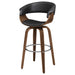 Zion Upholstered Swivel Bar Stool Walnut and Black - Walo Furniture 