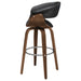 Zion Upholstered Swivel Bar Stool Walnut and Black - Walo Furniture 