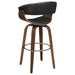 Zion Upholstered Swivel Bar Stool Walnut and Black - Walo Furniture 