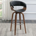 Zion Upholstered Swivel Bar Stool Walnut and Black - Walo Furniture 