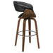 Zion Upholstered Swivel Bar Stool Walnut and Black - Walo Furniture 