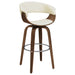 Zion Upholstered Swivel Bar Stool Walnut and Ecru - Walo Furniture 