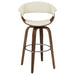 Zion Upholstered Swivel Bar Stool Walnut and Ecru - Walo Furniture 