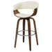 Zion Upholstered Swivel Bar Stool Walnut and Ecru - Walo Furniture 