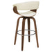 Zion Upholstered Swivel Bar Stool Walnut and Ecru - Walo Furniture 