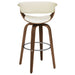 Zion Upholstered Swivel Bar Stool Walnut and Ecru - Walo Furniture 