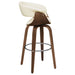 Zion Upholstered Swivel Bar Stool Walnut and Ecru - Walo Furniture 