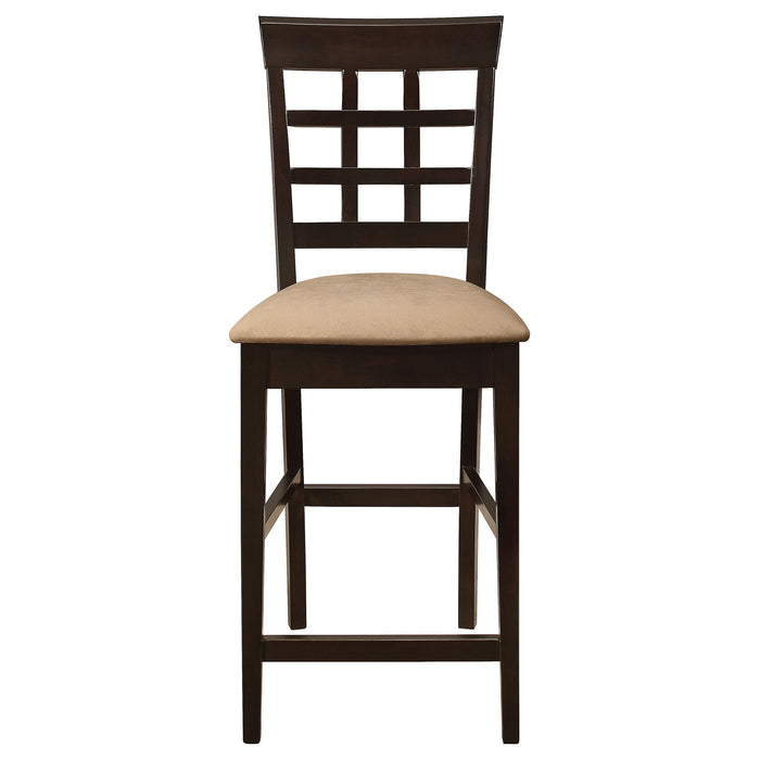 Gabriel Lattice Back Counter Chair Cappuccino (Set of 2) - Walo Furniture 