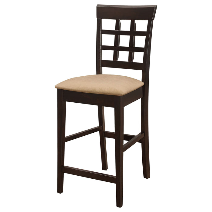 Gabriel Lattice Back Counter Chair Cappuccino (Set of 2) - Walo Furniture 