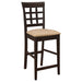 Gabriel Lattice Back Counter Chair Cappuccino (Set of 2) - Walo Furniture 