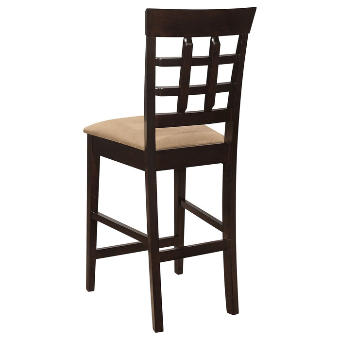 Gabriel Lattice Back Counter Chair Cappuccino (Set of 2) - Walo Furniture 