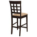 Gabriel Lattice Back Counter Chair Cappuccino (Set of 2) - Walo Furniture 