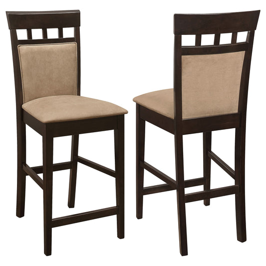 Gabriel Closed Back Counter Chair Cappuccino (Set of 2) - Walo Furniture 