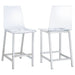 Juelia Clear Acrylic Counter Chair Chrome (Set of 2) - Walo Furniture 