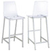 Juelia Clear Acrylic Bar Chair Chrome (Set of 2) - Walo Furniture 