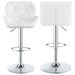 Berrington Upholstered Adjustable Bar Stool White (Set of 2) - Walo Furniture 