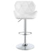 Berrington Upholstered Adjustable Bar Stool White (Set of 2) - Walo Furniture 