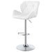 Berrington Upholstered Adjustable Bar Stool White (Set of 2) - Walo Furniture 