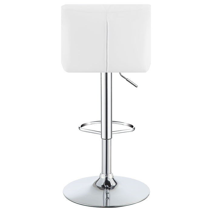 Berrington Upholstered Adjustable Bar Stool White (Set of 2) - Walo Furniture 