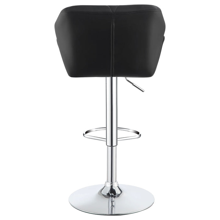 Berrington Upholstered Adjustable Bar Stool Black (Set of 2) - Walo Furniture 