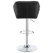 Berrington Upholstered Adjustable Bar Stool Black (Set of 2) - Walo Furniture 