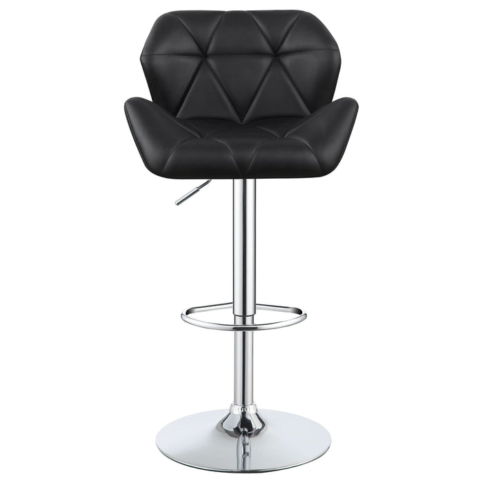 Berrington Upholstered Adjustable Bar Stool Black (Set of 2) - Walo Furniture 