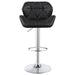 Berrington Upholstered Adjustable Bar Stool Black (Set of 2) - Walo Furniture 