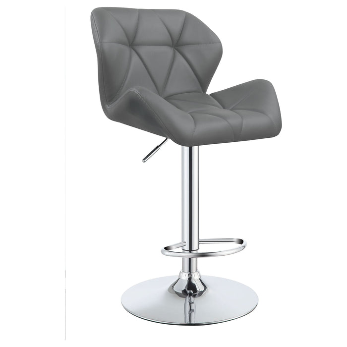 Berrington Upholstered Adjustable Bar Stool Grey (Set of 2) - Walo Furniture 