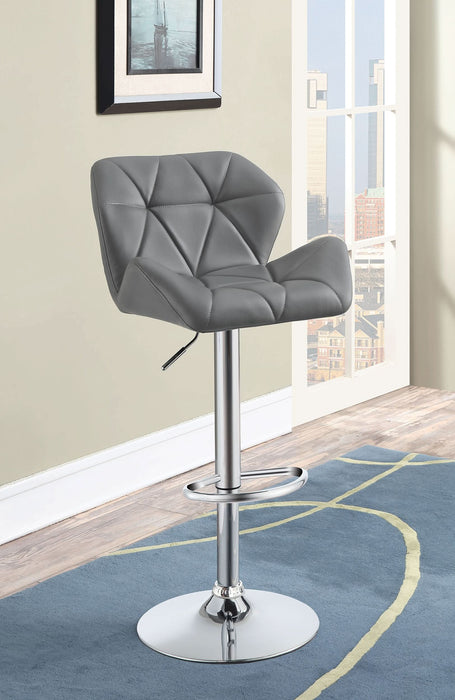 Berrington Upholstered Adjustable Bar Stool Grey (Set of 2) - Walo Furniture 