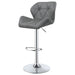 Berrington Upholstered Adjustable Bar Stool Grey (Set of 2) - Walo Furniture 