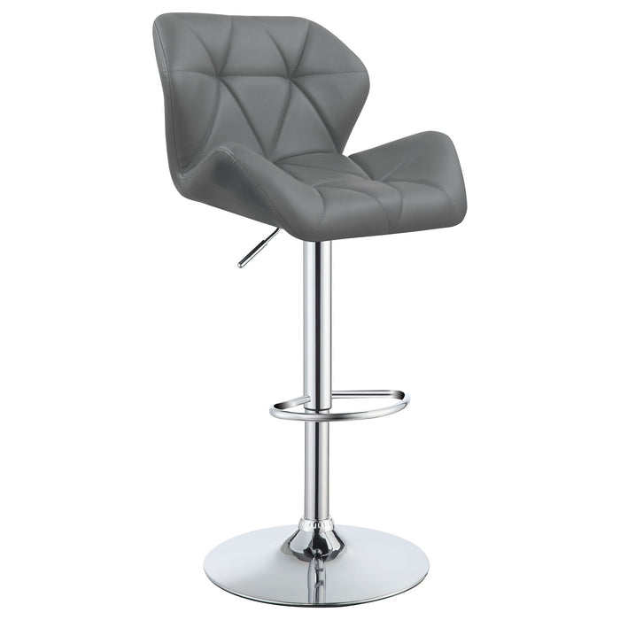 Berrington Upholstered Adjustable Bar Stool Grey (Set of 2) - Walo Furniture 