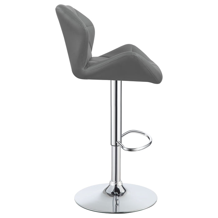 Berrington Upholstered Adjustable Bar Stool Grey (Set of 2) - Walo Furniture 