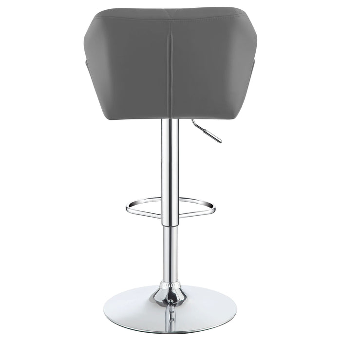 Berrington Upholstered Adjustable Bar Stool Grey (Set of 2) - Walo Furniture 