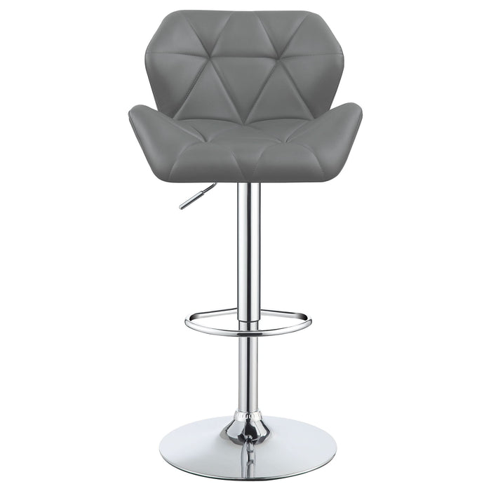 Berrington Upholstered Adjustable Bar Stool Grey (Set of 2) - Walo Furniture 