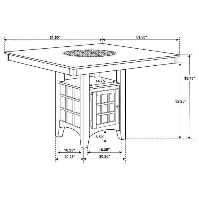 Gabriel 52-inch Counter Height Dining Table Cappuccino - Walo Furniture 