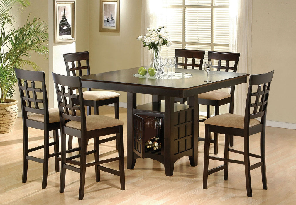 Gabriel 7-piece Square Counter Height Dining Set Cappuccino - Walo Furniture 