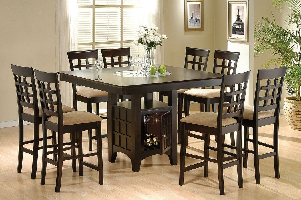 Gabriel 9-piece Square Counter Height Dining Set Cappuccino - Walo Furniture 