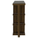 Evelio 6-shelf Glass Top Home Bar Wine Cabinet Walnut - Walo Furniture 