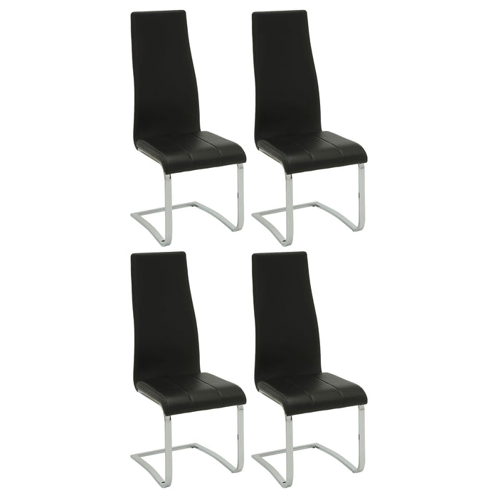 Montclair Upholstered Dining Side Chair Black (Set of 4) - Walo Furniture 