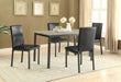 Garza 5-piece Rectangular Dining Table Set Black - Walo Furniture 