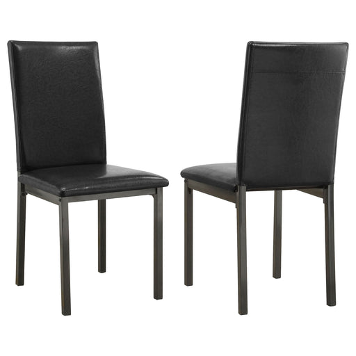 Garza Upholstered Dining Side Chair Black (Set of 2) - Walo Furniture 