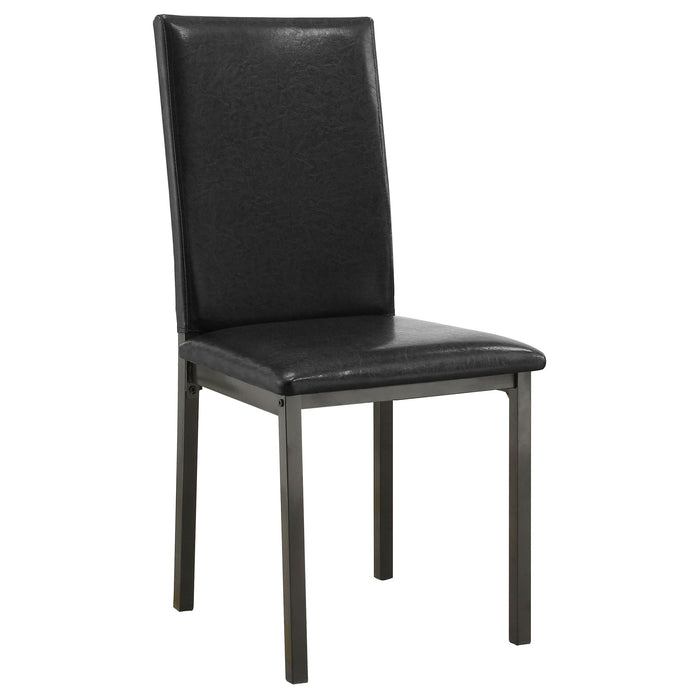 Garza Upholstered Dining Side Chair Black (Set of 2) - Walo Furniture 