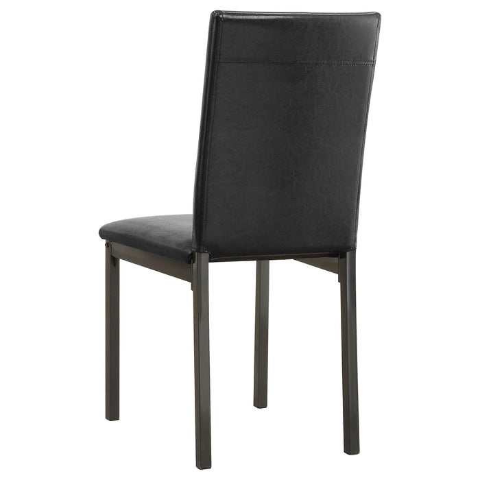 Garza Upholstered Dining Side Chair Black (Set of 2) - Walo Furniture 