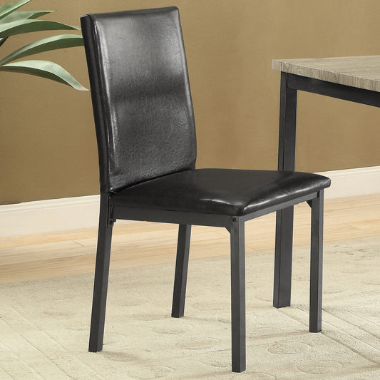 Garza Upholstered Dining Side Chair Black (Set of 2) - Walo Furniture 