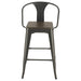 Cavalier Metal Bar Chair Dark Elm and Matte Black (Set of 2) - Walo Furniture 