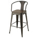 Cavalier Metal Bar Chair Dark Elm and Matte Black (Set of 2) - Walo Furniture 