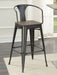 Cavalier Metal Bar Chair Dark Elm and Matte Black (Set of 2) - Walo Furniture 