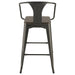 Cavalier Metal Bar Chair Dark Elm and Matte Black (Set of 2) - Walo Furniture 