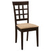 Gabriel Lattice Back Dining Side Chair Cappuccino (Set of 2) - Walo Furniture 